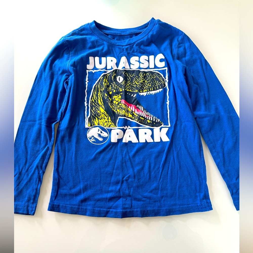 Jurassic Park blue long sleeve shirt boys size 7